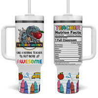 Teacher Dinosaur Back to School Tumbler With Handle Teachersaurus Like A Normal Teacher But More Awesome - Wonder Print Shop