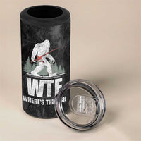 WTF Wheres The Fish 4 in 1 Can Cooler Tumbler Funny Bigfoot Fishing Gifts Fathers Day