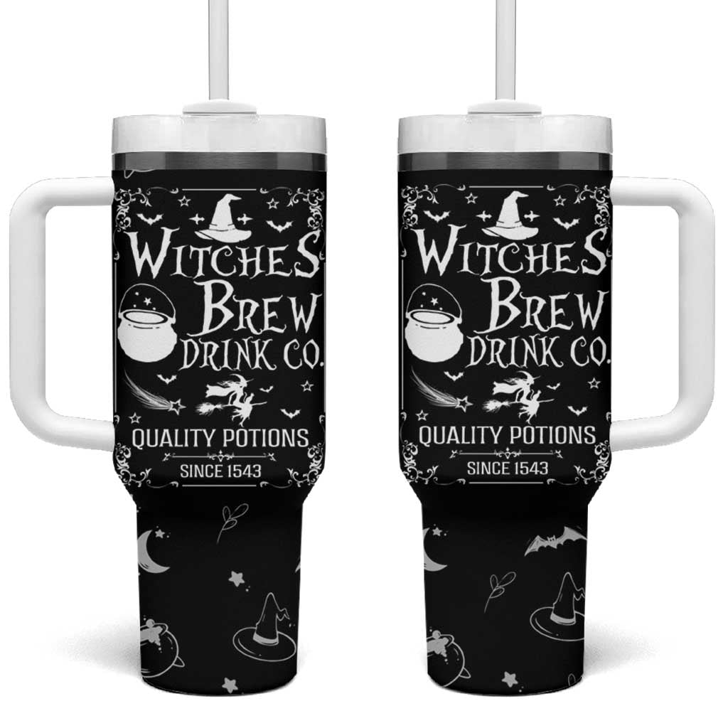 Funny Halloween Witch Tumbler With Handle Witches Brew Drink Witchy Vibes Spooky Decorations - Wonder Print Shop