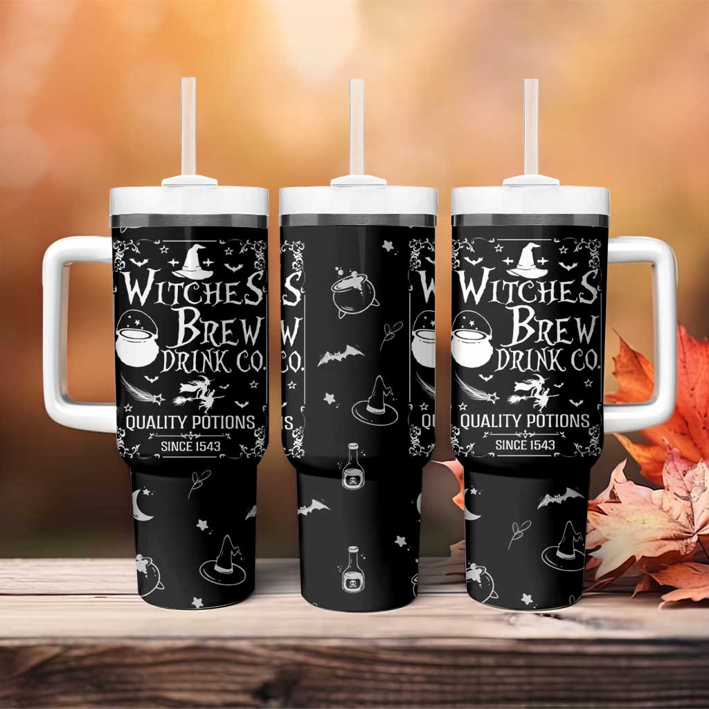 Funny Halloween Witch Tumbler With Handle Witches Brew Drink Witchy Vibes Spooky Decorations - Wonder Print Shop