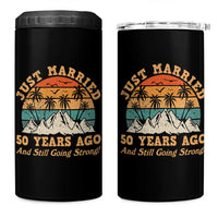50th Anniversary 4 in 1 Can Cooler Tumbler Just Married 50 Years Ago And Still Going Strong! Retro
