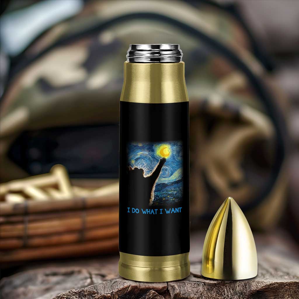 Van Gogh Cat Bullet Tumbler I Do What I Want Funny Cat Lover Starry Night