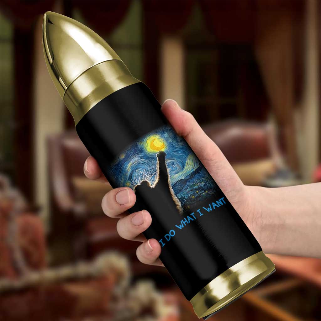 Van Gogh Cat Bullet Tumbler I Do What I Want Funny Cat Lover Starry Night