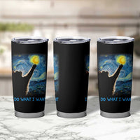 Van Gogh Cat Tumbler Cup I Do What I Want Funny Cat Lover Starry Night