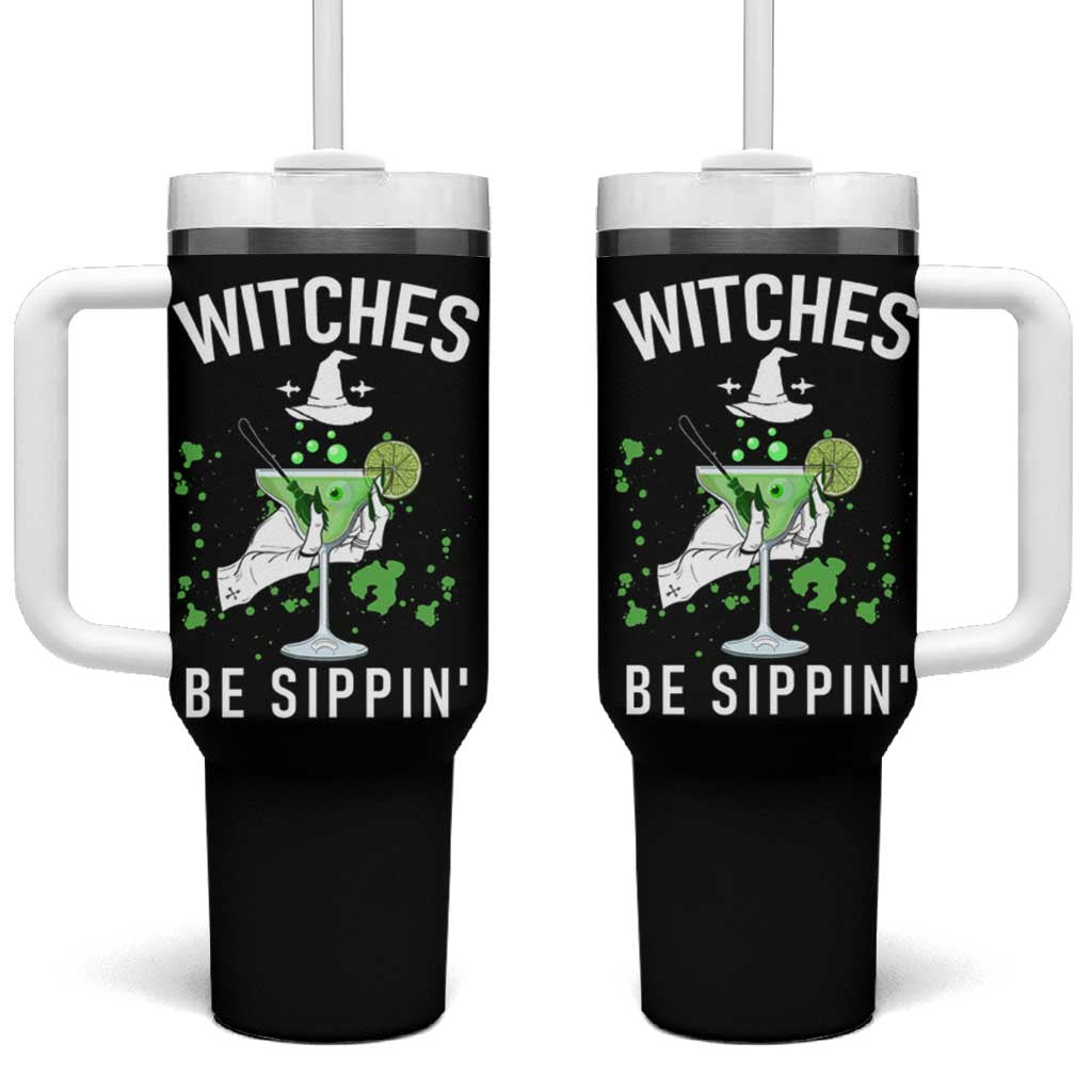 Funny Halloween Party Tumbler With Handle Witch Witches Be Sippin, for Ladies - Wonder Print Shop