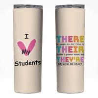English Grammar Teacher Skinny Tumbler There Their They're Funny Humor - Wonder Print Shop