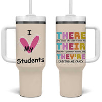 English Grammar Teacher Tumbler With Handle There Their They're Funny Humor - Wonder Print Shop