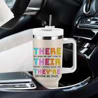 English Grammar Teacher Tumbler With Handle There Their They're Funny Humor - Wonder Print Shop