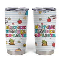 Teacher Appreciation Gifts Tumbler Cup Happiest Teacher On Earth Retro Groovy - Wonder Print Shop