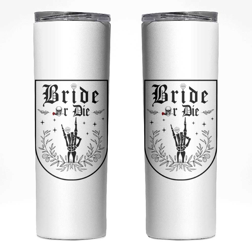 Bachelorette Party Decorations Skinny Tumbler Bride or Die for Bridal Shower Funny Skeleton Hand - Wonder Print Shop