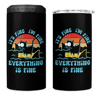 Funny Cat 4 in 1 Can Cooler Tumbler It's Fine I'm Fine Everything Is Fine Meme Office Gag Gifts