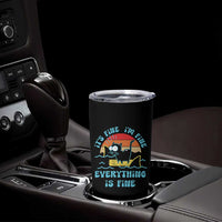 Funny Cat Tumbler Cup It's Fine I'm Fine Everything Is Fine Meme Office Gag Gifts