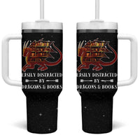 Dragon Book Lovers Gifts Tumbler With Handle Easily Distracted By Books And Dragons Nerds - Wonder Print Shop