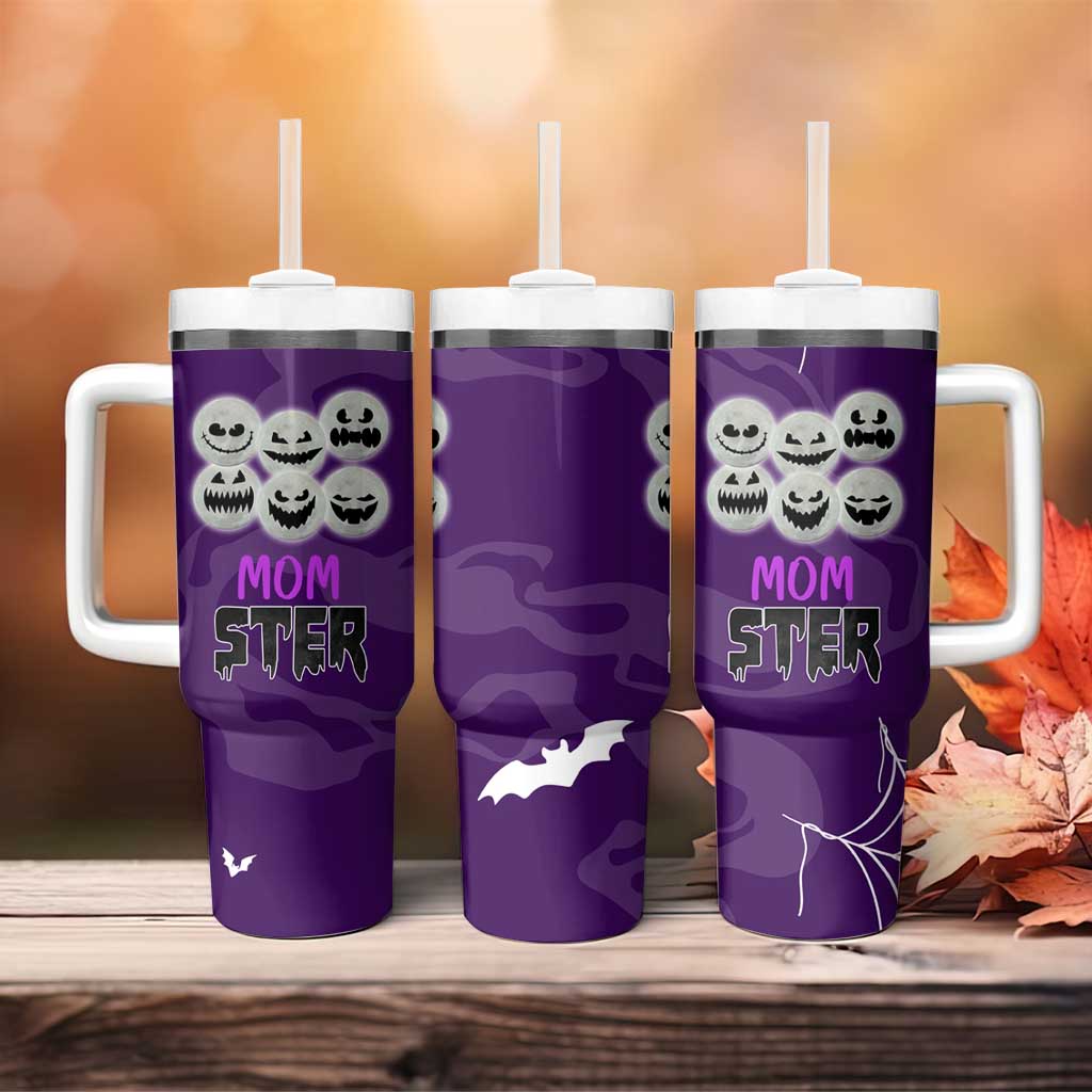 Halloween Mom Tumbler With Handle Momster Spooky Season Funny Mama Gift for Mom Ster - Wonder Print Shop
