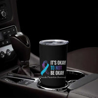 Suicide Prevention Awareness Tumbler Cup Teal Purple Ribbon It's Okay Not To Be Okay Therapist Psychologist - Wonder Print Shop