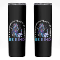 Suicide Prevention Awareness Skinny Tumbler Teal Purple Elephant In A World Where You Can Be Anything Be Kind Therapist Psychologist - Wonder Print Shop
