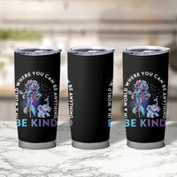 Suicide Prevention Awareness Tumbler Cup Teal Purple Elephant In A World Where You Can Be Anything Be Kind Therapist Psychologist - Wonder Print Shop