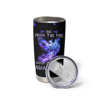 Suicide Prevention Awareness Tumbler Cup Teal Purple Ribbon Phoenix Rise From The Fire - Wonder Print Shop