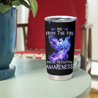 Suicide Prevention Awareness Tumbler Cup Teal Purple Ribbon Phoenix Rise From The Fire - Wonder Print Shop