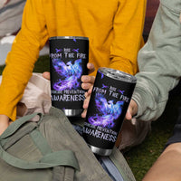 Suicide Prevention Awareness Tumbler Cup Teal Purple Ribbon Phoenix Rise From The Fire - Wonder Print Shop