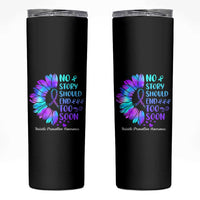 Suicide Prevention Awareness Skinny Tumbler Teal Purple Sunflower No Story Should End Too Soon - Wonder Print Shop