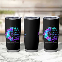 Suicide Prevention Awareness Tumbler Cup Teal Purple Sunflower No Story Should End Too Soon - Wonder Print Shop