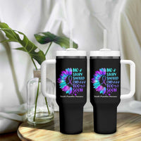 Suicide Prevention Awareness Tumbler With Handle Teal Purple Sunflower No Story Should End Too Soon - Wonder Print Shop
