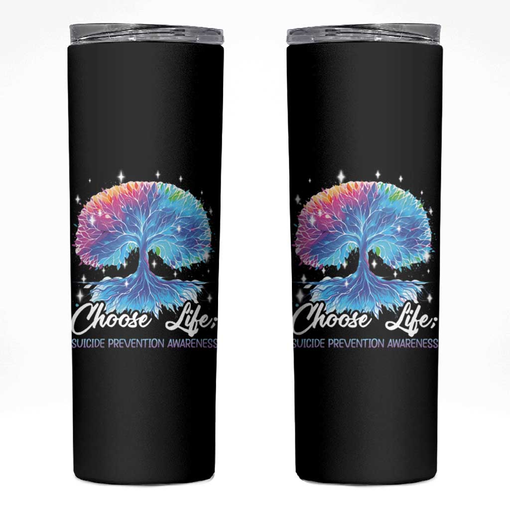Suicide Prevention Awareness Skinny Tumbler Teal Purple Choose Life Support You Matter Therapist Psychologist - Wonder Print Shop