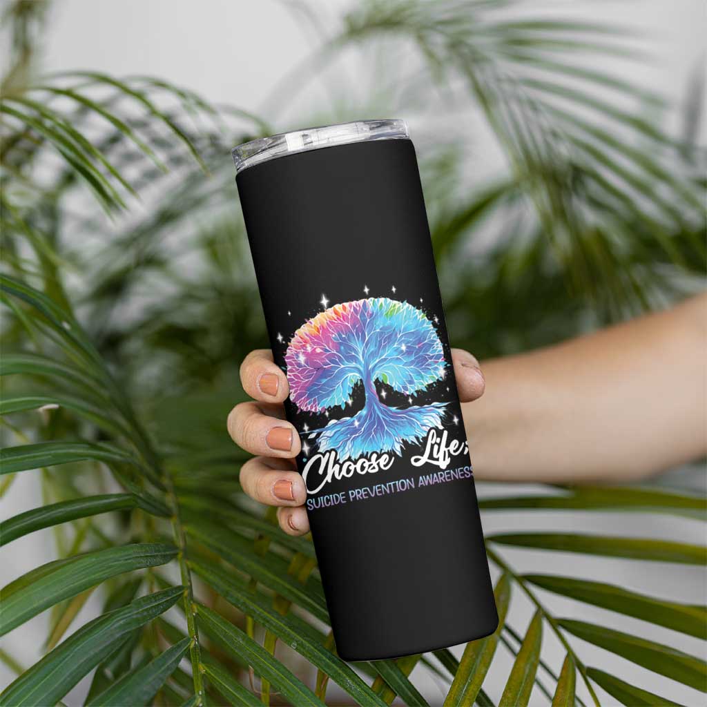 Suicide Prevention Awareness Skinny Tumbler Teal Purple Choose Life Support You Matter Therapist Psychologist - Wonder Print Shop