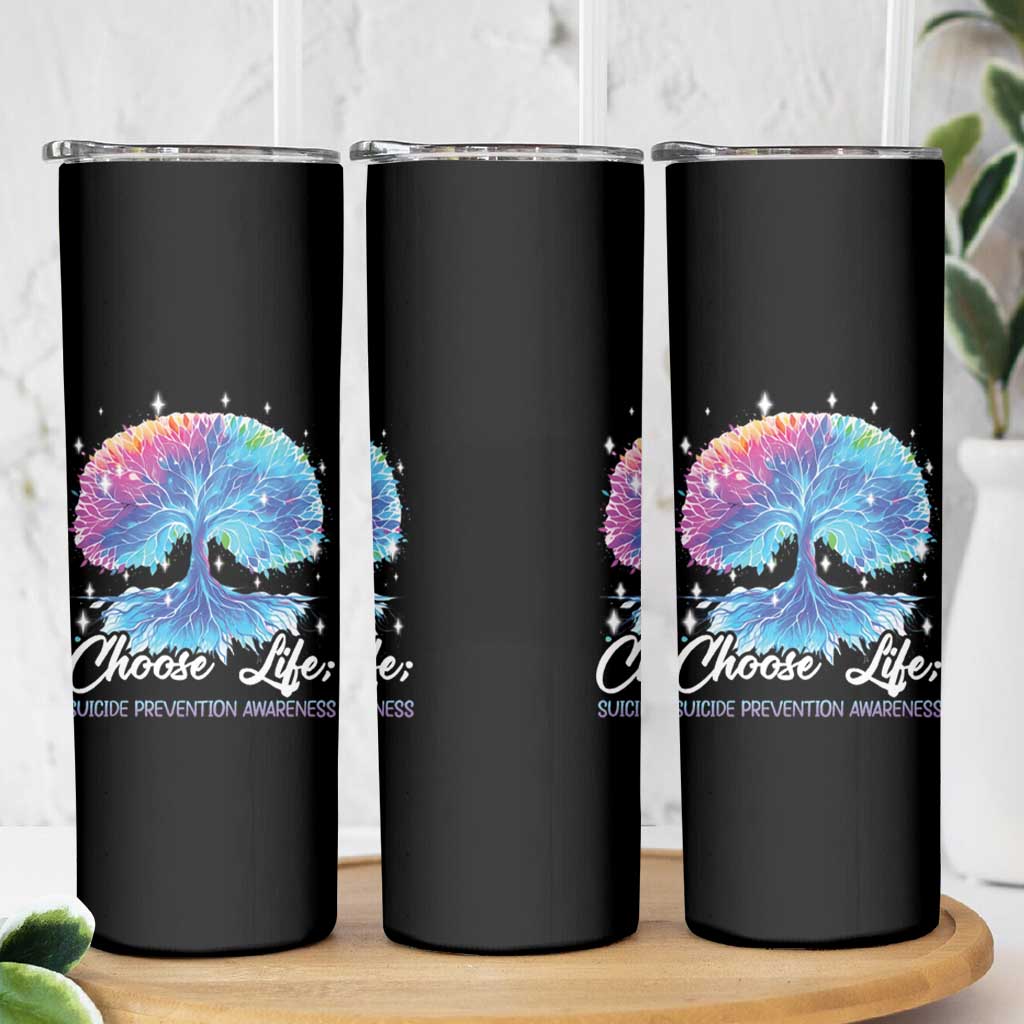 Suicide Prevention Awareness Skinny Tumbler Teal Purple Choose Life Support You Matter Therapist Psychologist - Wonder Print Shop