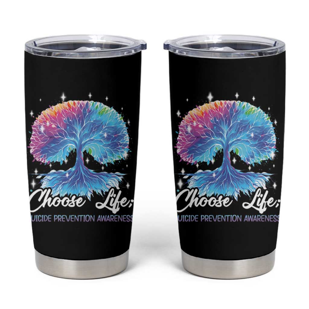 Suicide Prevention Awareness Tumbler Cup Teal Purple Choose Life Support You Matter Therapist Psychologist - Wonder Print Shop