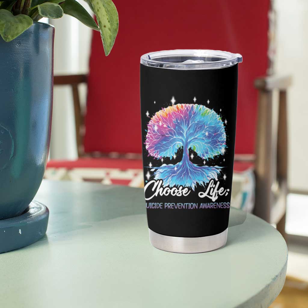 Suicide Prevention Awareness Tumbler Cup Teal Purple Choose Life Support You Matter Therapist Psychologist - Wonder Print Shop