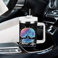 Suicide Prevention Awareness Tumbler With Handle Teal Purple Choose Life Support You Matter Therapist Psychologist - Wonder Print Shop