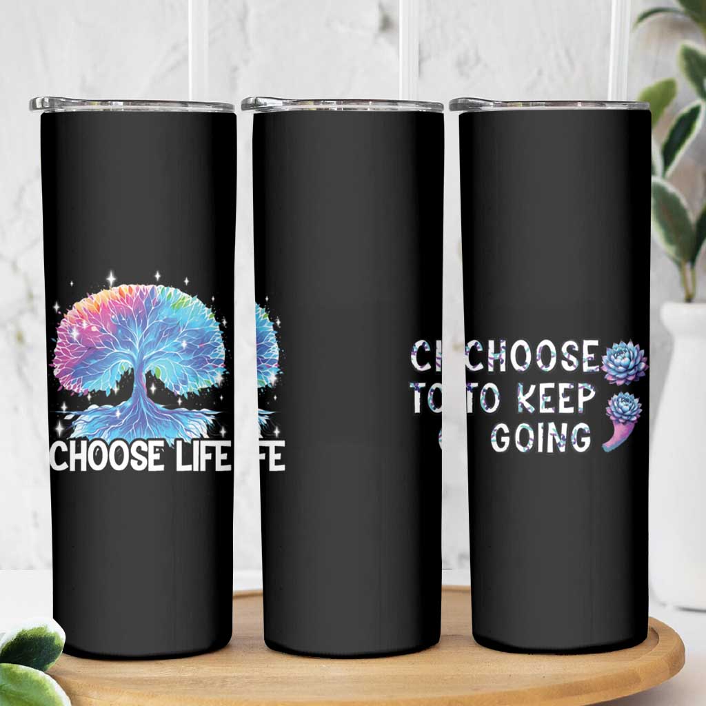 Suicide Prevention Awareness Skinny Tumbler Teal Purple Semicolon Choose Life Support You Matter Therapist Psychologist - Wonder Print Shop