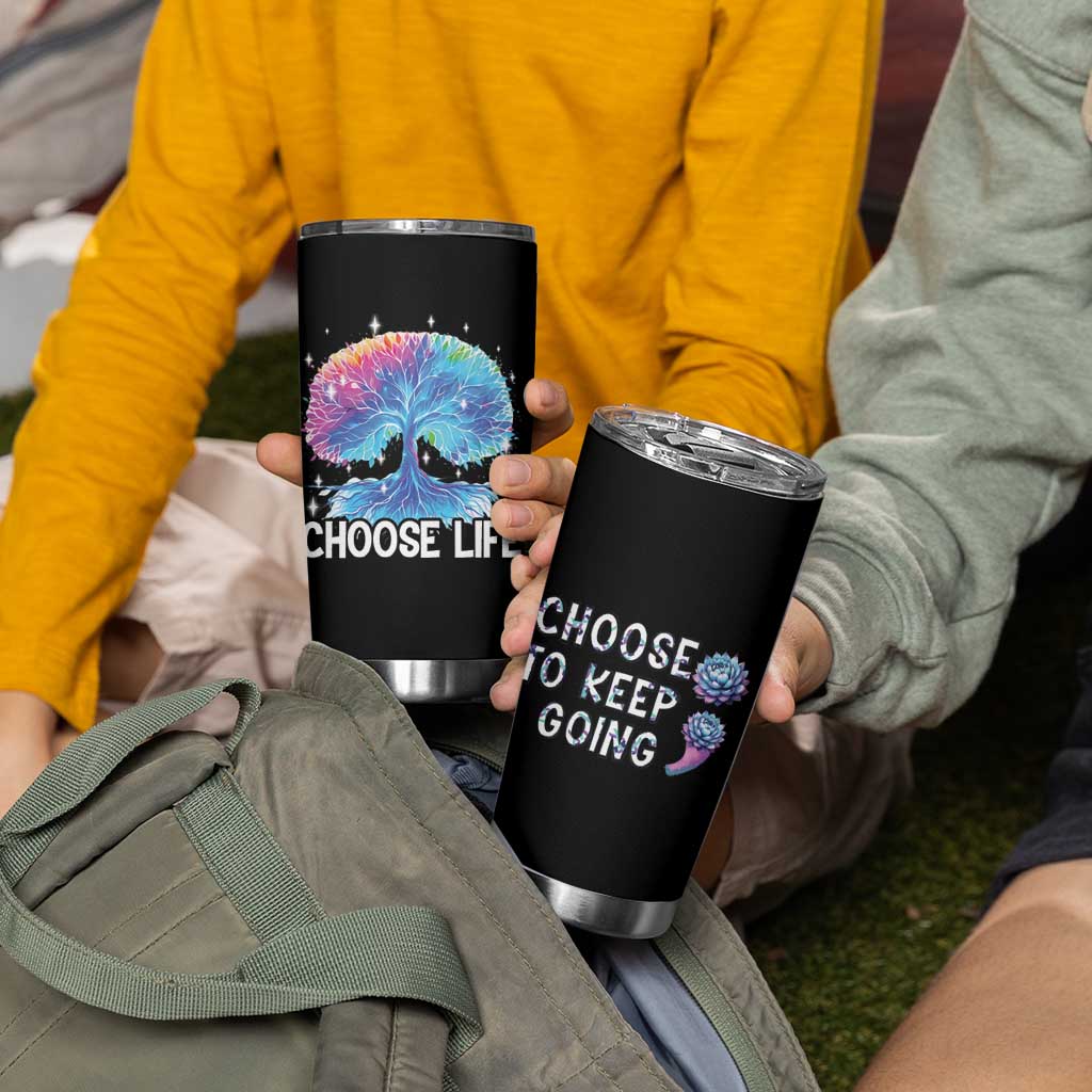 Suicide Prevention Awareness Tumbler Cup Teal Purple Semicolon Choose Life Support You Matter Therapist Psychologist - Wonder Print Shop