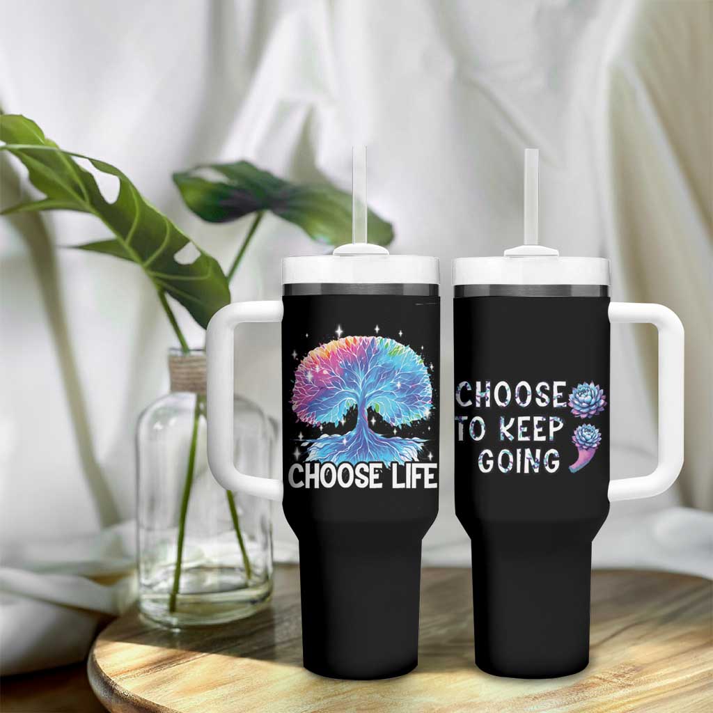 Suicide Prevention Awareness Tumbler With Handle Teal Purple Semicolon Choose Life Support You Matter Therapist Psychologist - Wonder Print Shop