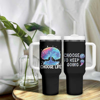 Suicide Prevention Awareness Tumbler With Handle Teal Purple Semicolon Choose Life Support You Matter Therapist Psychologist - Wonder Print Shop