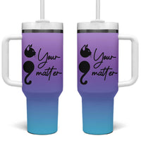 Suicide Prevention Awareness Tumbler With Handle Teal Purple Semicolon Cat Your Matter Therapist Psychologist - Wonder Print Shop