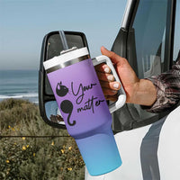 Suicide Prevention Awareness Tumbler With Handle Teal Purple Semicolon Cat Your Matter Therapist Psychologist - Wonder Print Shop
