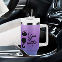 Suicide Prevention Awareness Tumbler With Handle Teal Purple Semicolon Cat Your Matter Therapist Psychologist - Wonder Print Shop