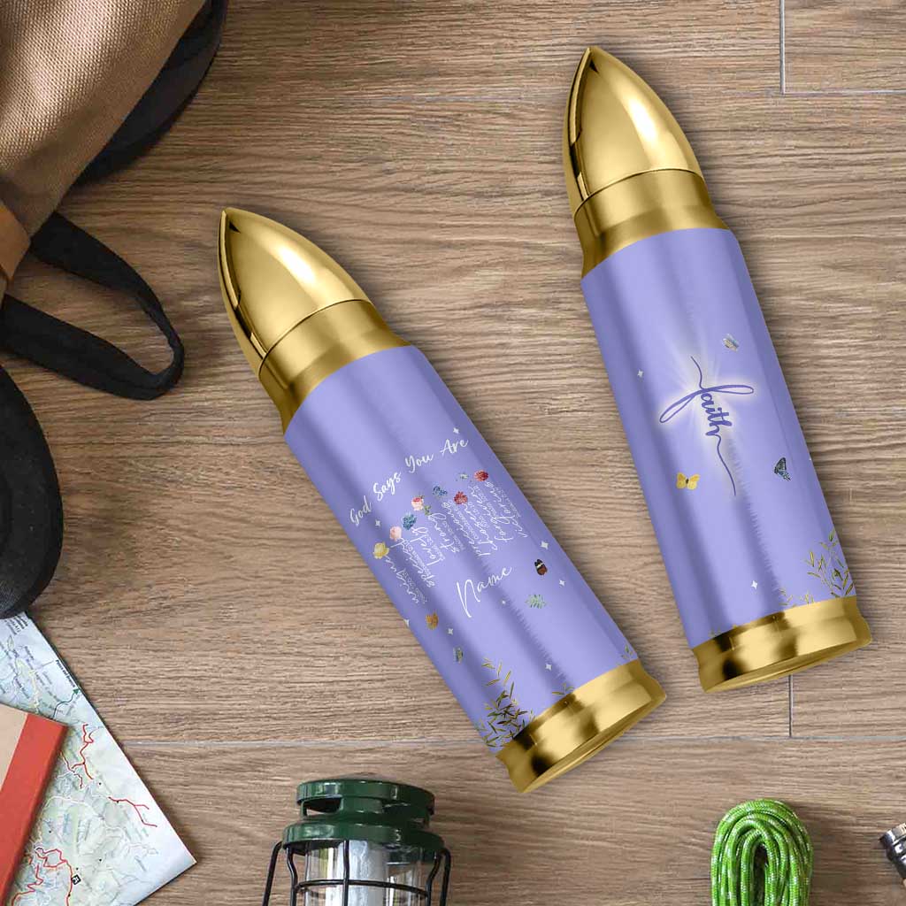 Personalized Christian Birthday Gifts for Women Bullet Tumbler Custom Name God Says You Are Bible Verse