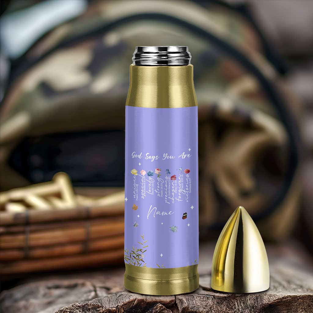 Personalized Christian Birthday Gifts for Women Bullet Tumbler Custom Name God Says You Are Bible Verse