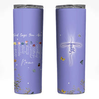 Personalized Christian Birthday Gifts for Women Skinny Tumbler Custom Name God Says You Are Bible Verse