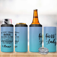 Personalized Boss Lady 4 in 1 Can Cooler Tumbler Custom Name Gifts for Office Bosses Coworkers Leaders Managers