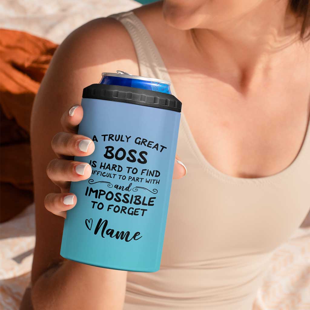 Personalized Boss Lady 4 in 1 Can Cooler Tumbler Custom Name Gifts for Office Bosses Coworkers Leaders Managers
