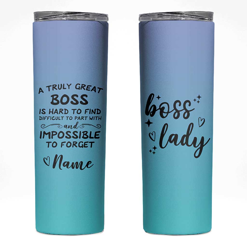 Personalized Boss Lady Skinny Tumbler Custom Name Gifts for Office Bosses Coworkers Leaders Managers