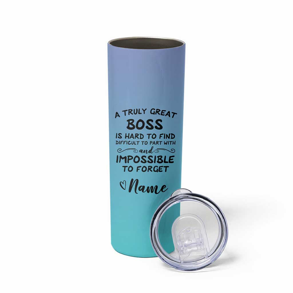 Personalized Boss Lady Skinny Tumbler Custom Name Gifts for Office Bosses Coworkers Leaders Managers