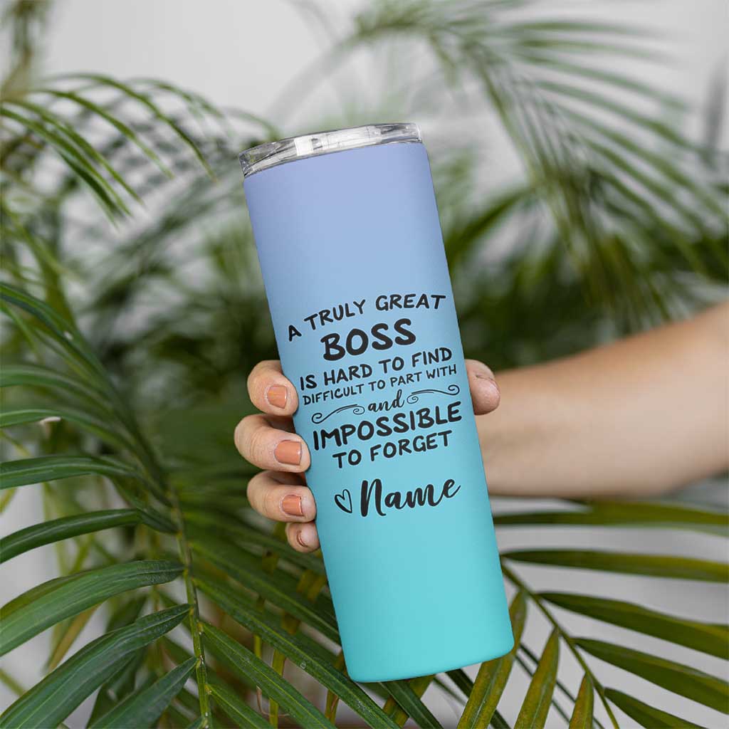 Personalized Boss Lady Skinny Tumbler Custom Name Gifts for Office Bosses Coworkers Leaders Managers