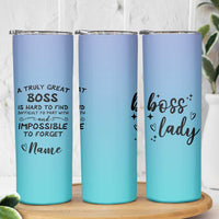 Personalized Boss Lady Skinny Tumbler Custom Name Gifts for Office Bosses Coworkers Leaders Managers