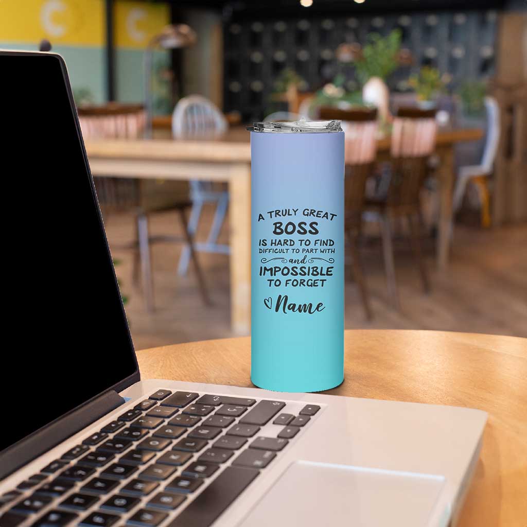 Personalized Boss Lady Skinny Tumbler Custom Name Gifts for Office Bosses Coworkers Leaders Managers